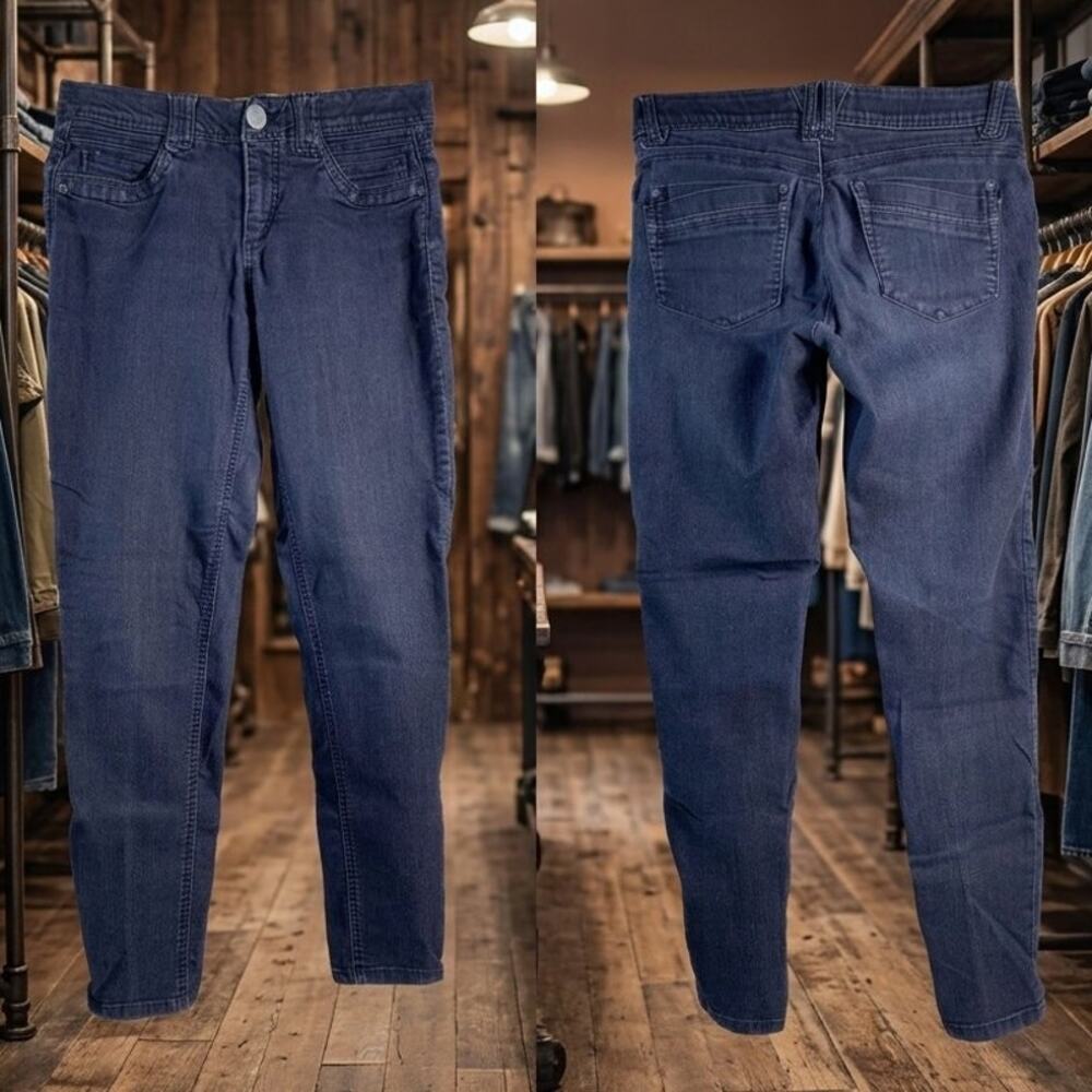 Democracy AB Tech Mid Rise Skinny Elastic Waist Blue Jeans Women's 30x26 Size 6